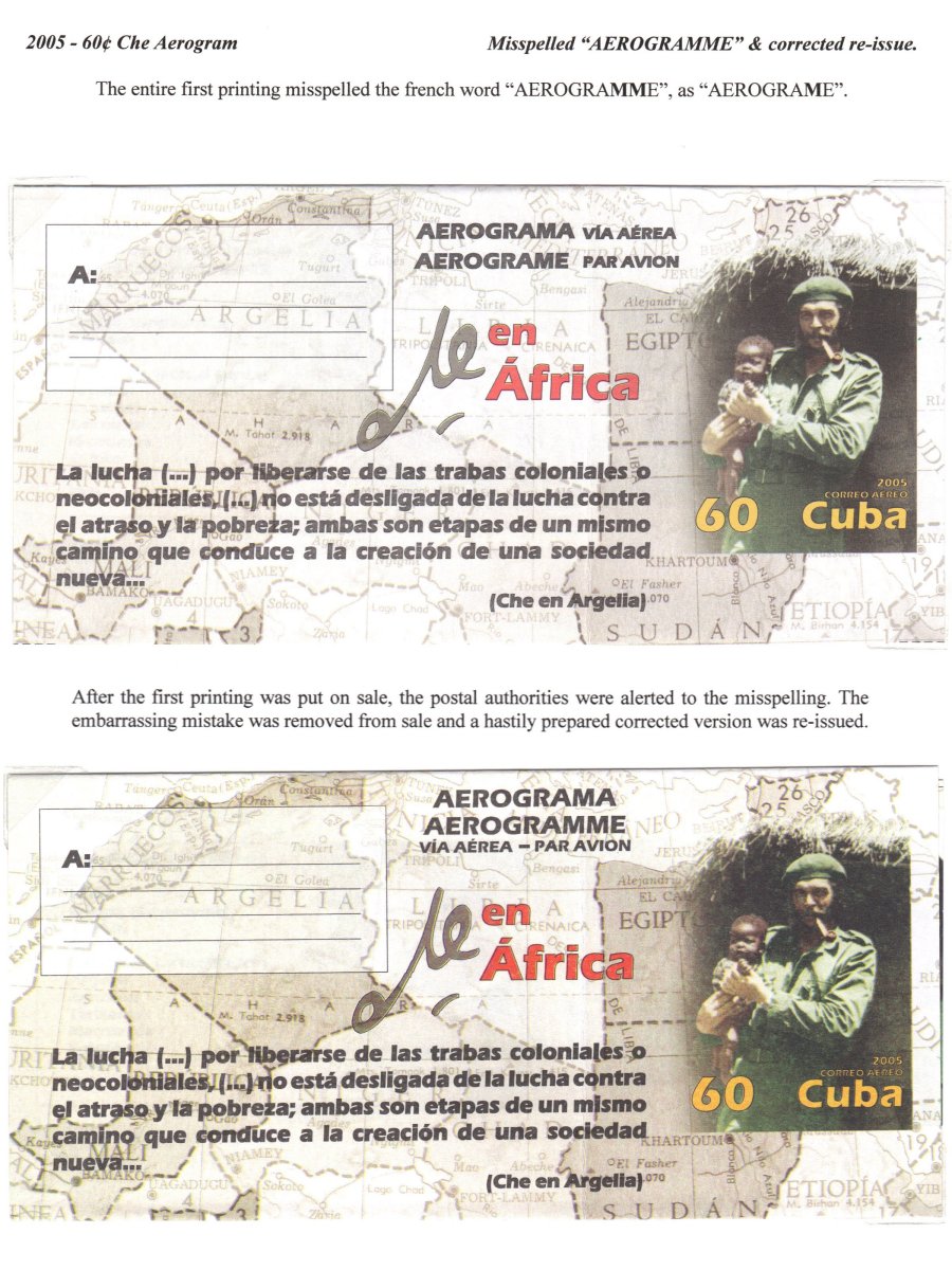 Cabrera Aerogram Error Exhibit