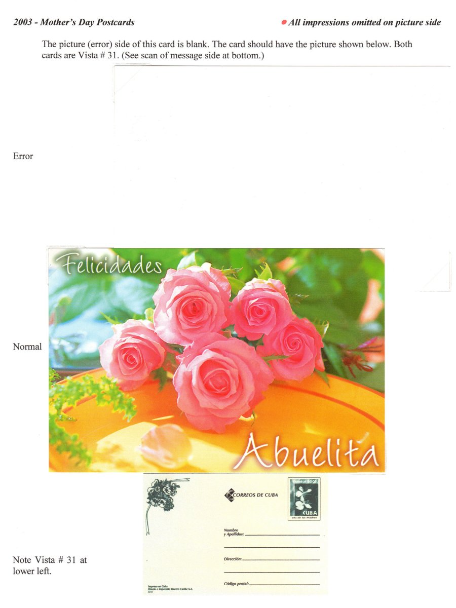 Cabrera Aerogram Error Exhibit