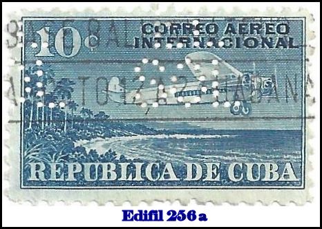 EL SOL Edifil 256a perfin stamp