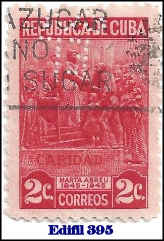EL SOL Edifil 395 perfin stamp