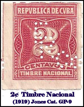 Timbre Nacional 2 centavos