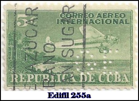 GE Edifil 255a perfin stamp