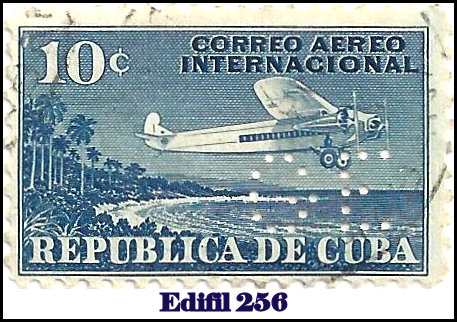 GE Edifil 256 perfin stamp