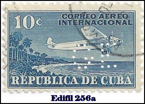 GE Edifil 256a perfin stamp