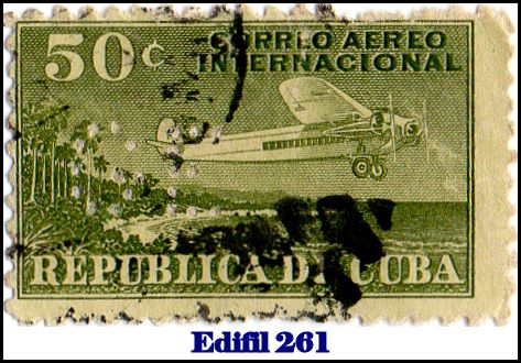 GE Edifil 261 perfin stamp