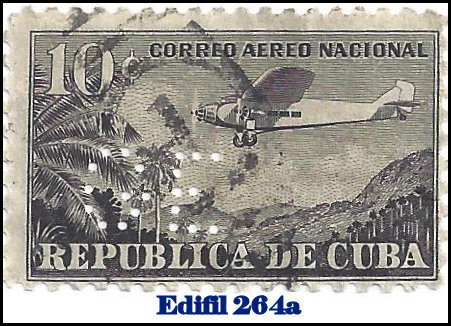 GE Edifil 264a perfin stamp