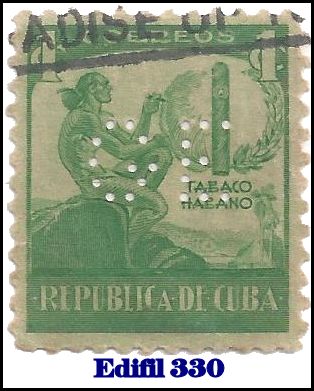 GE Edifil 330 perfin stamp