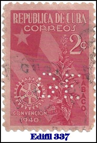 GE Edifil 337 perfin stamp