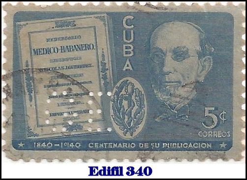 GE Edifil 340 perfin stamp