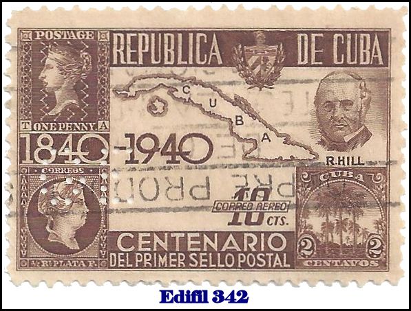 GE Edifil 342 perfin stamp