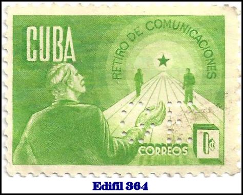 GE Edifil 364 perfin stamp