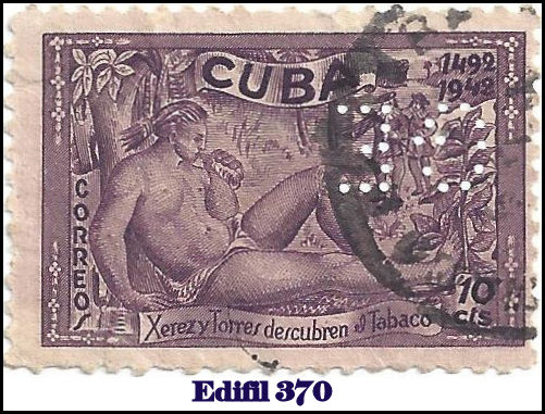 GE Edifil 370 perfin stamp