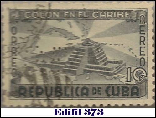 GE Edifil 373 perfin stamp