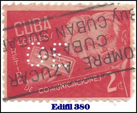 GE Edifil 380 perfin stamp