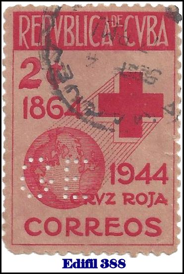 GE Edifil 388 perfin stamp