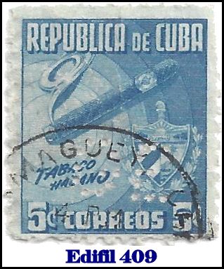 GE Edifil 409 perfin stamp