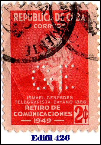 GE Edifil 426 perfin stamp