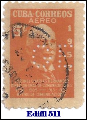 GE Edifil 511 perfin stamp