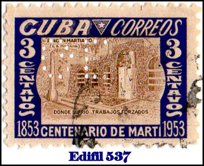 GE Edifil 537 perfin stamp