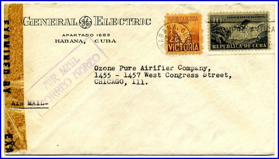 1944 GE Perfin Cover