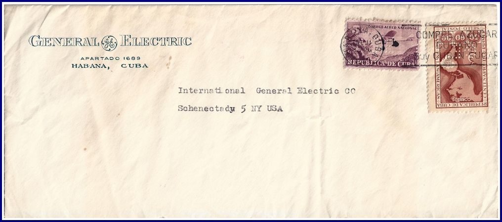 1947 GE Perfin Cover