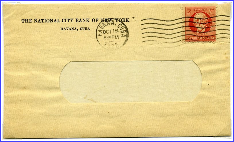 1922 NCB Perfin Cover