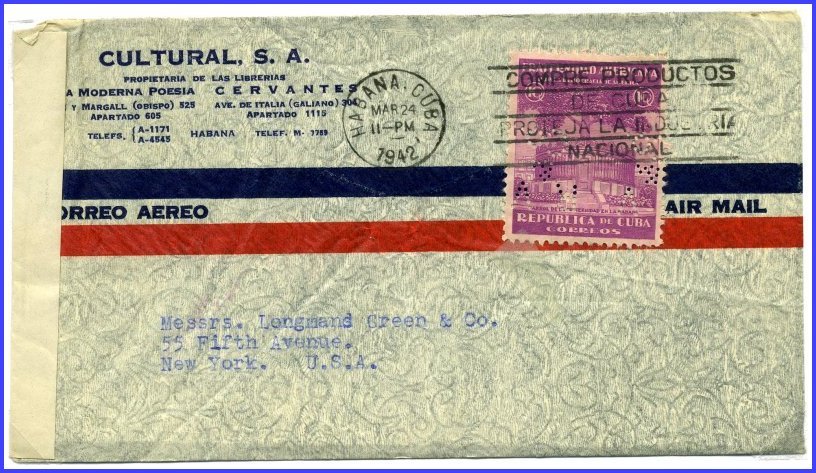 1942 RVCo Perfin Cover