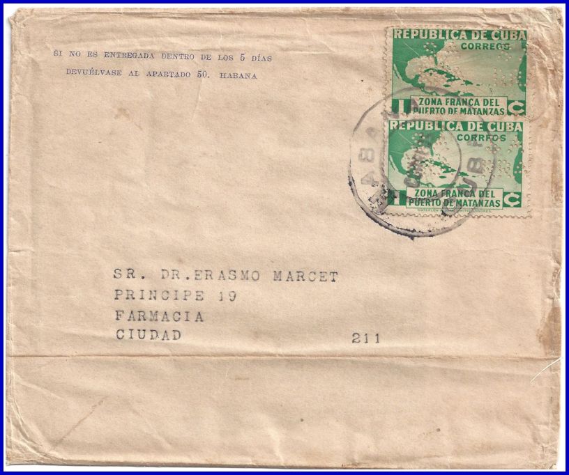 1936 SARRA Perfin Cover