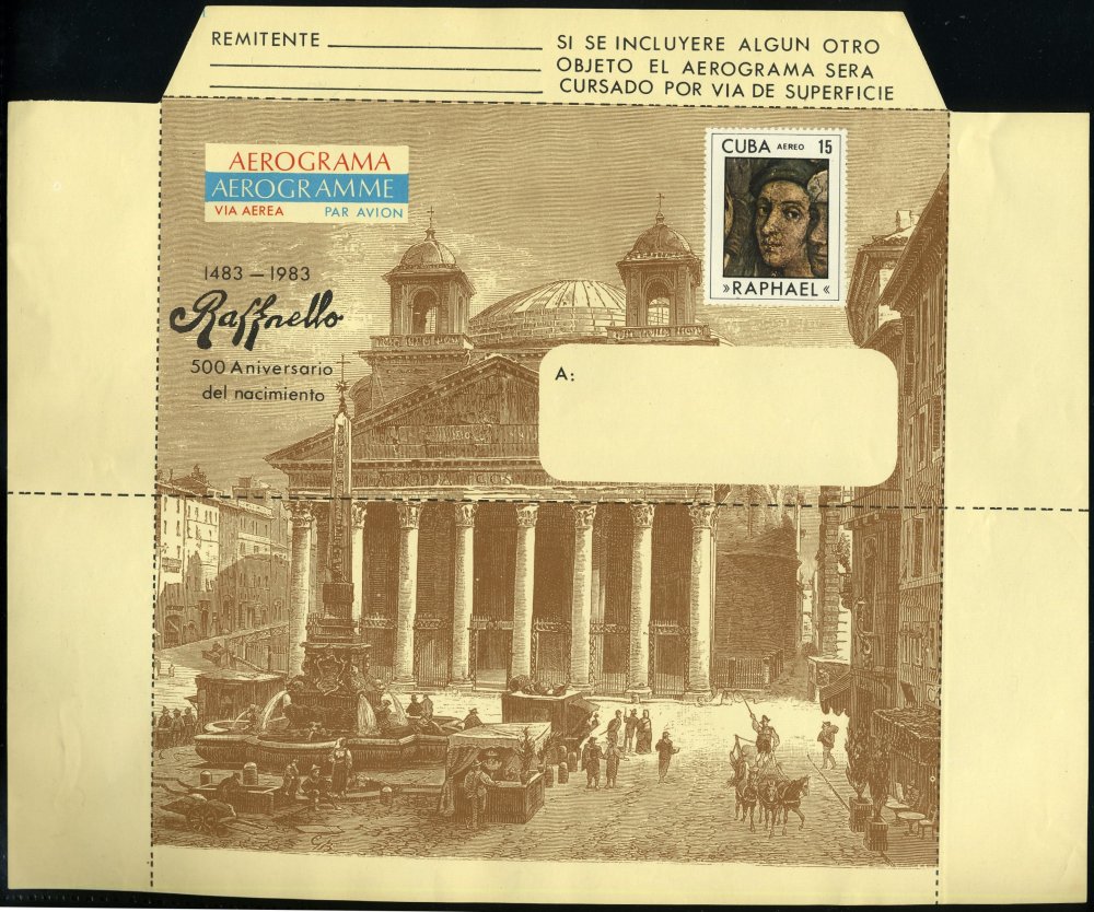 1983 - 500th Anniversary of the birth of Raphael aerogram