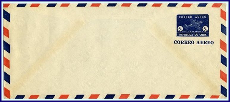 1949 - 5 centavos blue on white airmail 241 x 105 mm