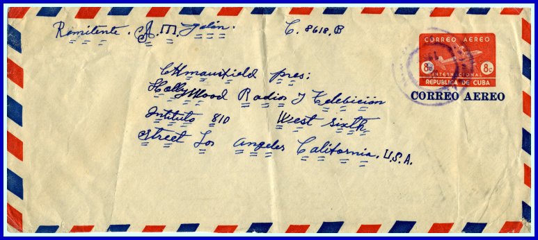 1949 - 8 centavos used airmail