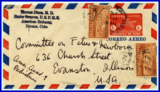 1949 - 8 centavos used airmail