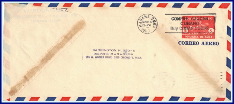 1949 - 8 centavos used airmail without security shield