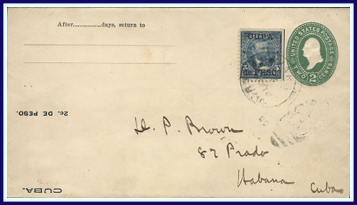 1899 — 2¢ inverted surcharge envelope