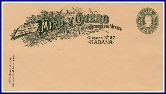 1899 - 1 cent Columbus 171 x 95 mm Miro y Otero cc