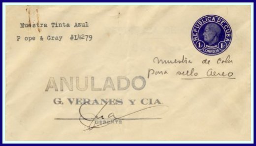 1949 - 1 centavo- Trial Color of Blue