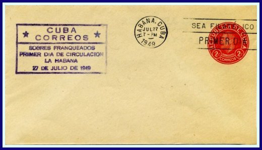1949 - 2 centavos FDC