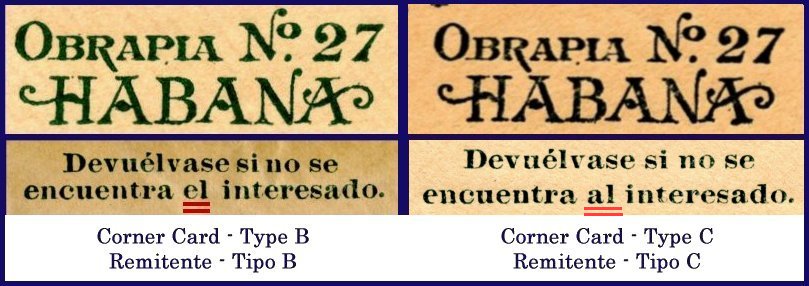 Miro y Otero corner card types B and C