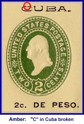 1899 — 2¢ Washington, Type I - 'C' in Cuba broken