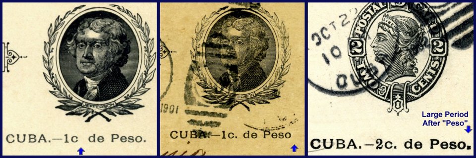 Period Varieties of 1 and 2 centavos overprints