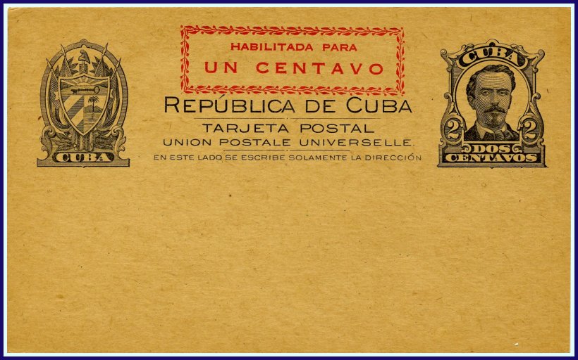 1 overprint on 1905 2 Carlos Manuel de Cspedes